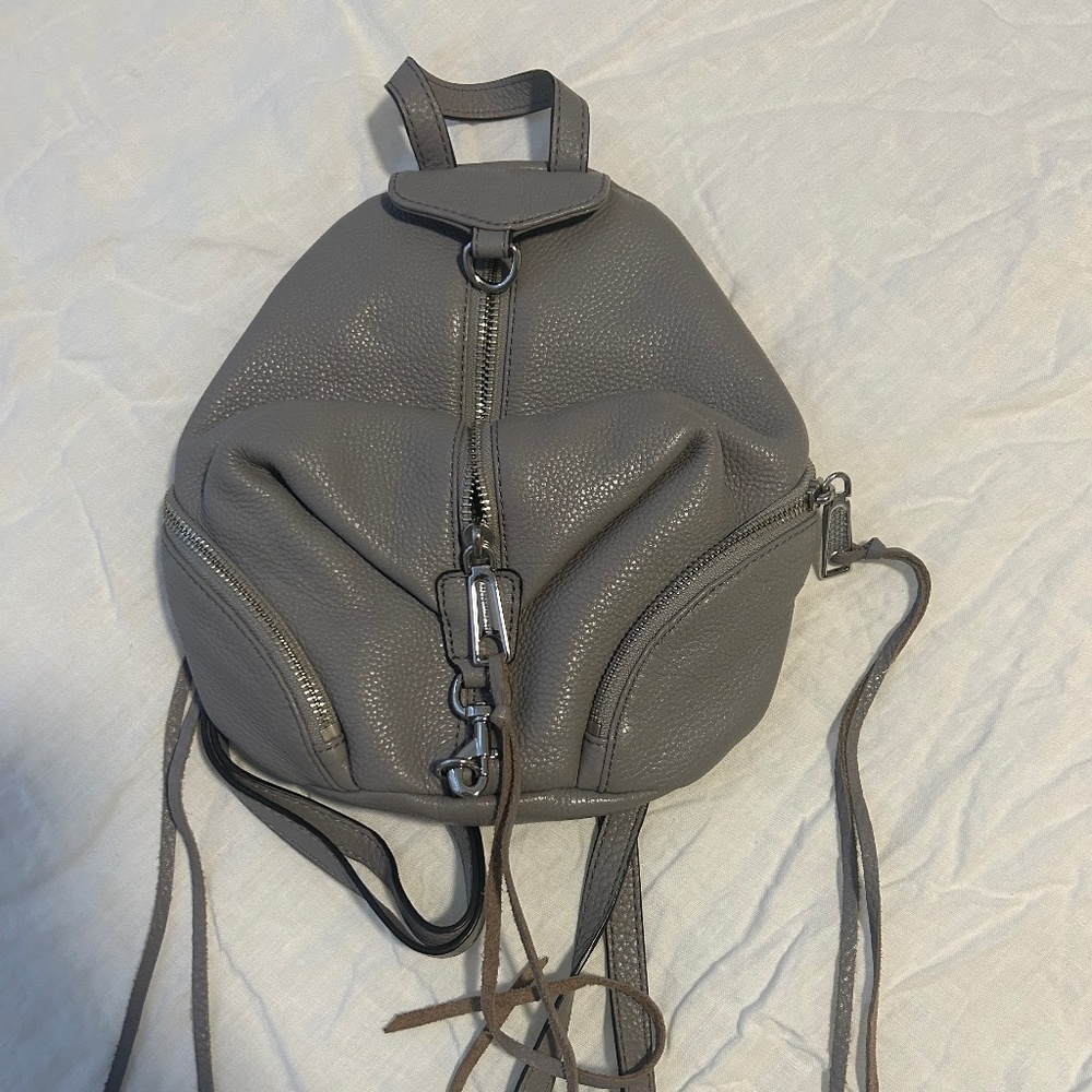 Rebecca Minkoff Gray Leather Mini Julian Backpack